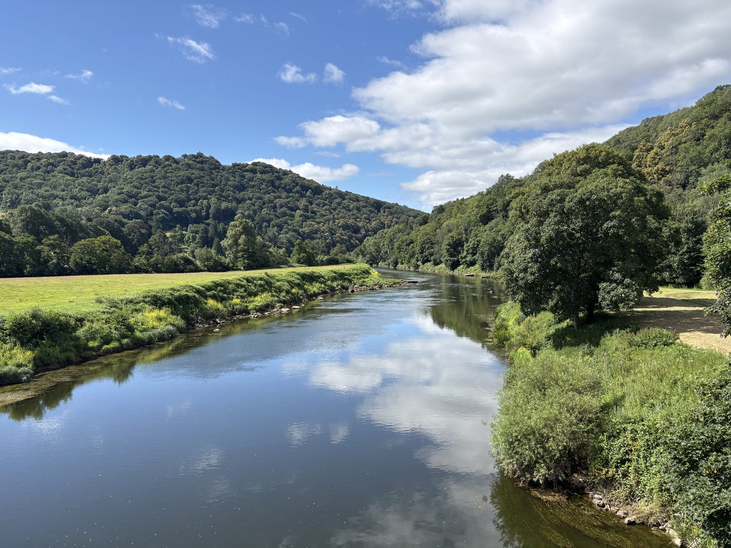 The location of the overflow pipe below Bigsweir Bridge